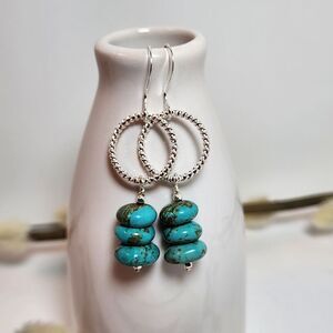 Magnesite Handmade Earrings on Sterling Silver French Earwires Boho